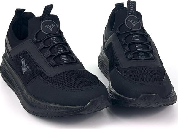 Erkek Siyah Bağcıksız Esnek Çok Hafif Günlük Sneaker Spor Ayakkabı - Image 1