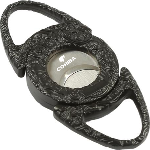 Cohiba Siyah Gövdesi Desenli Metal Puro Makası Kesici - Image 1