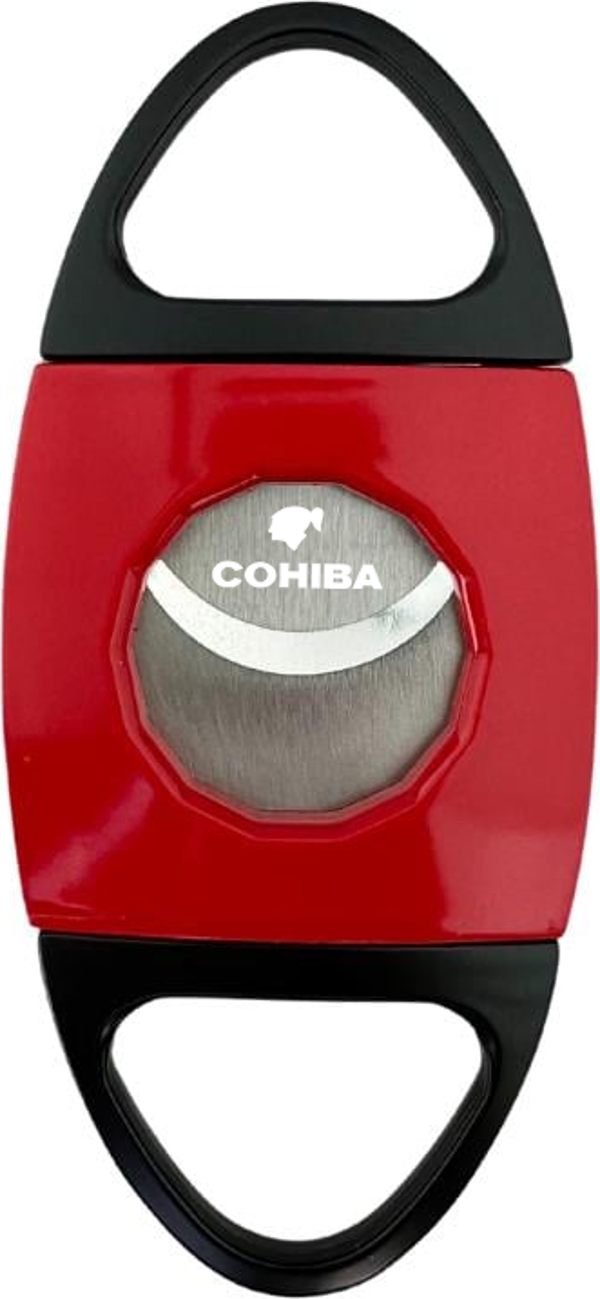 Cohiba Kırmızı-Siyah Desenli Metal Puro Makası Kesici - Image 1