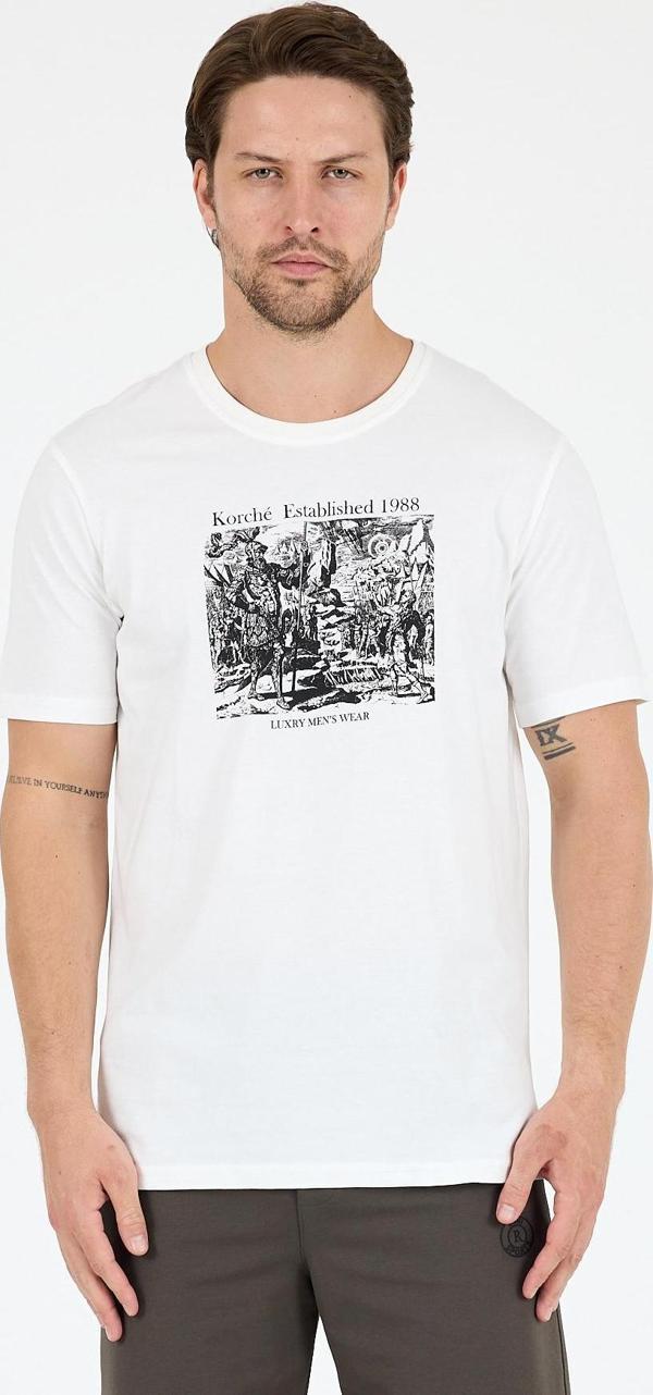 Erkek %100 Pamuk Bisiklet Yaka Kısa Kollu Baskılı T-Shirt  Rahat ve Şık Günlük Erkek Tişört 0018 - Image 1