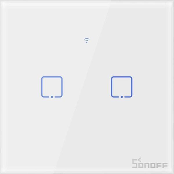 Sonoff T0-Eu-2C Akıllı Dokunmatik Duvar Anahtarı 2 Kanallı - Image 1