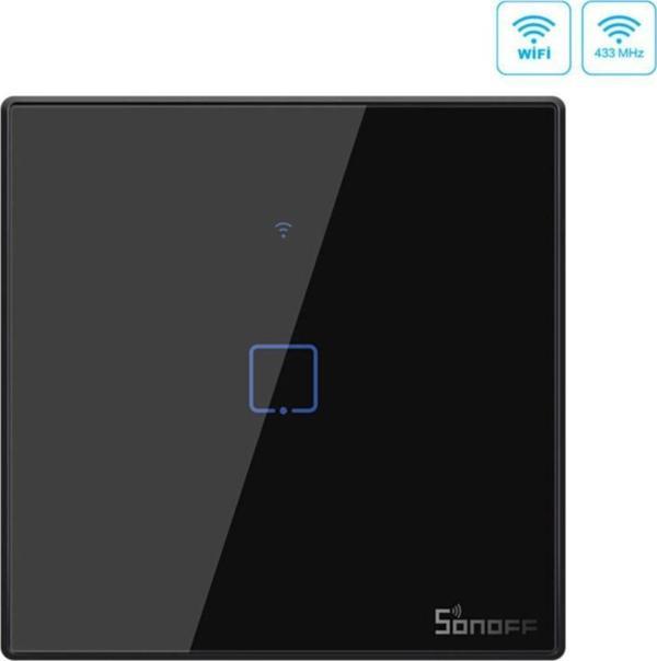 Sonoff T3Eu1C 1 Kanal Wifi-Rf Akıllı Işık Anahtar Siyah - Image 1