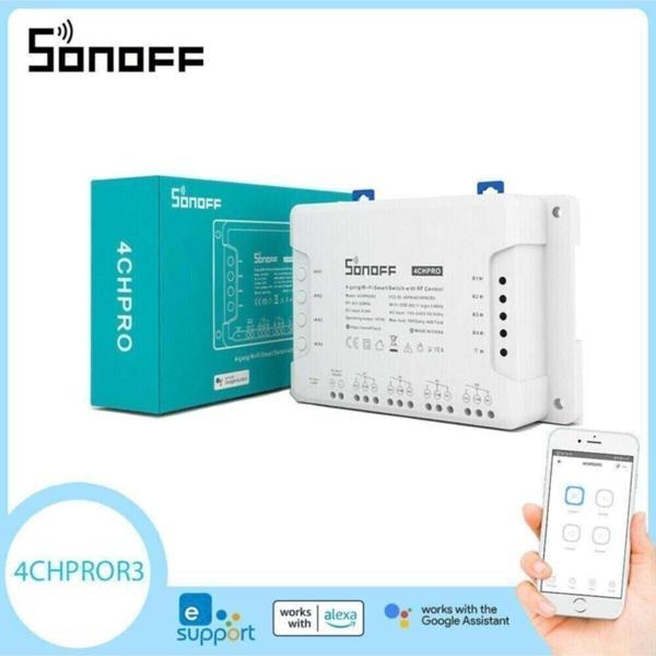 Sonoff 4Chpror3 Akıllı Anahtar Modülü | Alexa , Google | 4 Gang 4 Çıkışlı | Uzaktan Kumanda Edilebil - Image 1