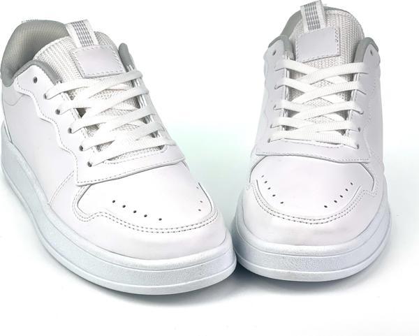 Unisex Beyaz Bağcıklı Rahat Günlük Sneaker Spor Ayakkabı - Image 1