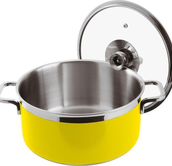 Paderno Kapaklı Tencere Sarı Cm 20 H 10 - Image 1