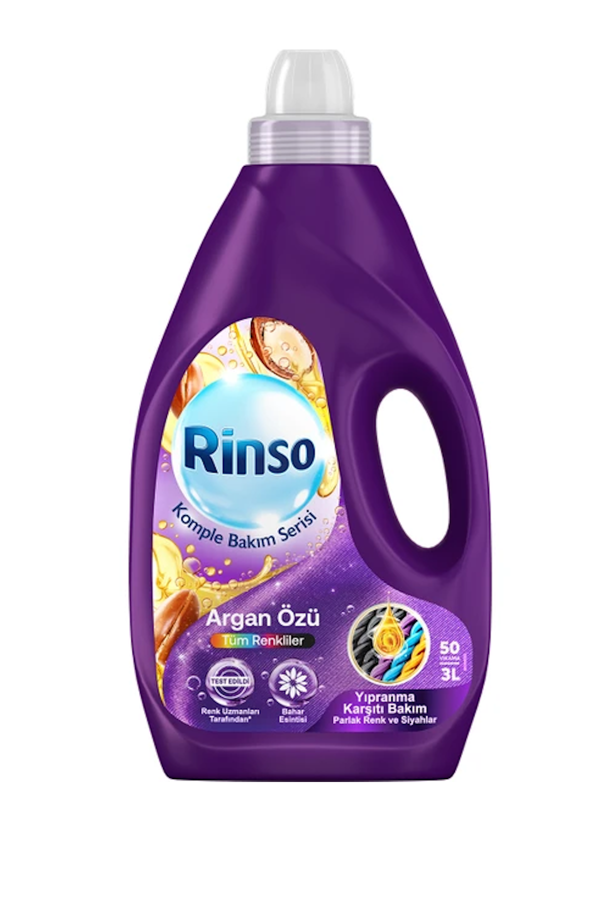 Rinso Sıvı Çamaşır Deterjanı Komple Bakım Serisi Argan Özü Tüm Renkliler Için 3 L - Image 1