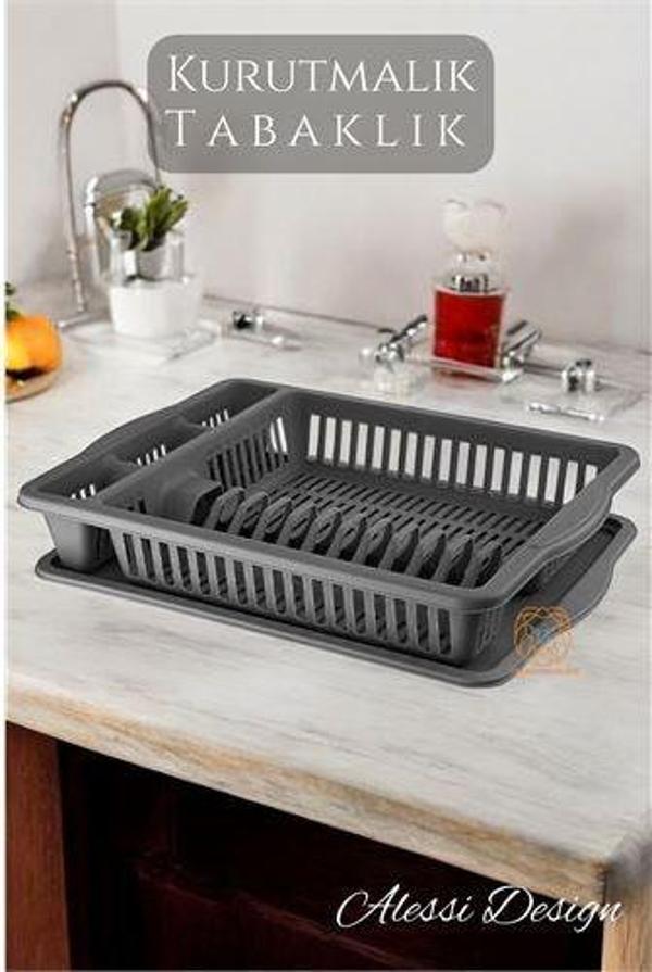 Bulaşık Durulama Sepeti Tabaklık Bulaşık Kurutmalık GRİ Alessi - Image 1