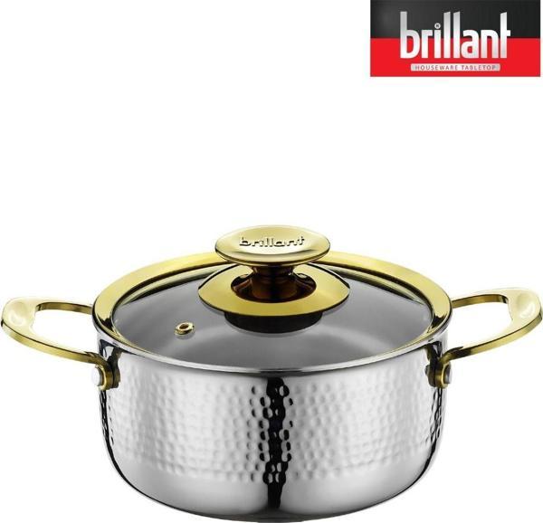 BRİLLANT 3 PLY TENCERE ANATOLİA DERİN 22cm İNOX - Image 1
