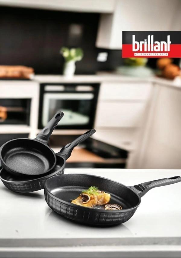 Brillant Siyah Sirius Yanmaz Yapışmaz ,Pfoa İçermez Döküm Tava Seti 5841 - Image 1