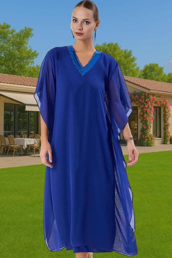 A Line Şifon Abiye Elbise Payet Detaylı Yazlık Modern Stil Yüksek Kalite Günlük Kullanım İçin - Image 1