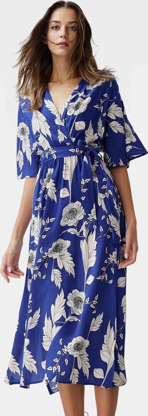 Yazlık Çok Çiçekli A Kesim Maxi Elbise Rahat Şık ve Nefes Alabilir Mükemmel Uyum - Image 1