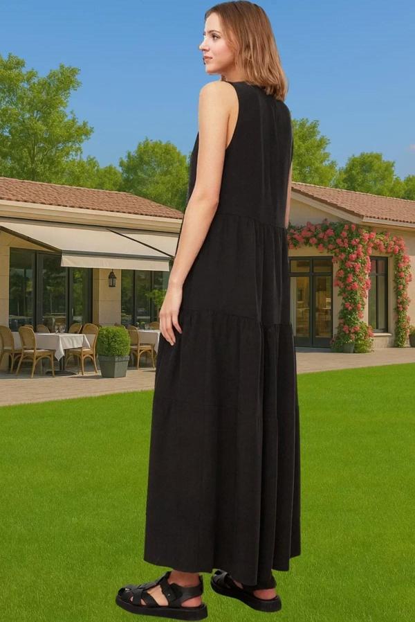 Rahat Viskoz Dokuma Maxi Elbise Günlük Kullanım İçin İdeal Tasarım Şık Görünüm Günlük Kullanım İçin - Image 1