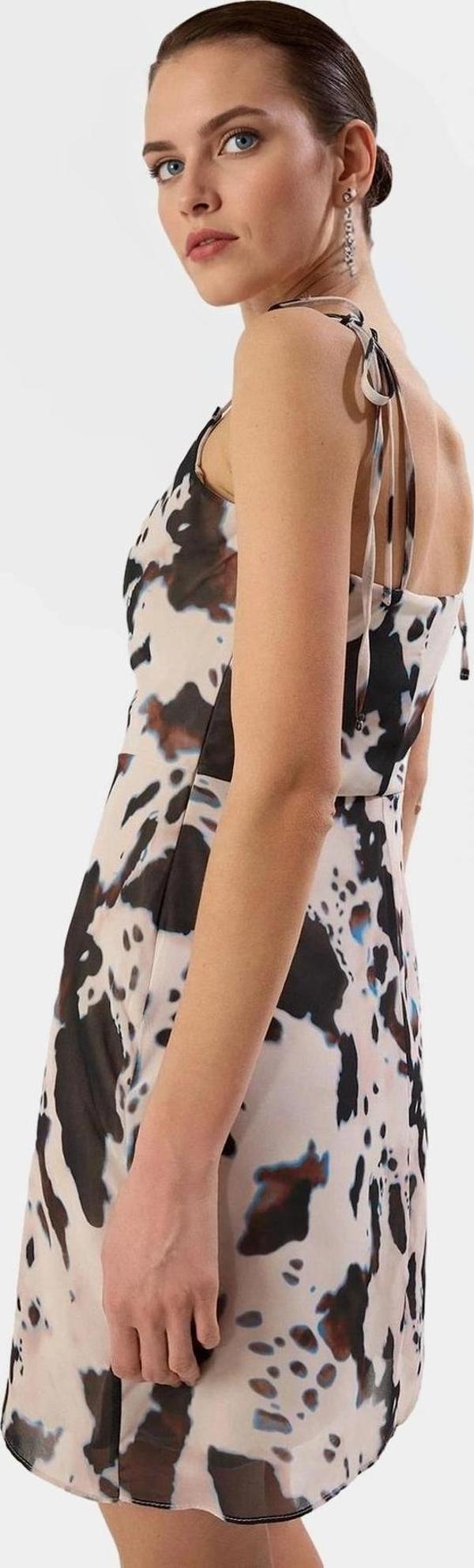 A line Şifon Mini Elbise Çiçek Desenli Polyester Yazlık Günlük Kullanım İçin Uzun Ömürlü - Image 1