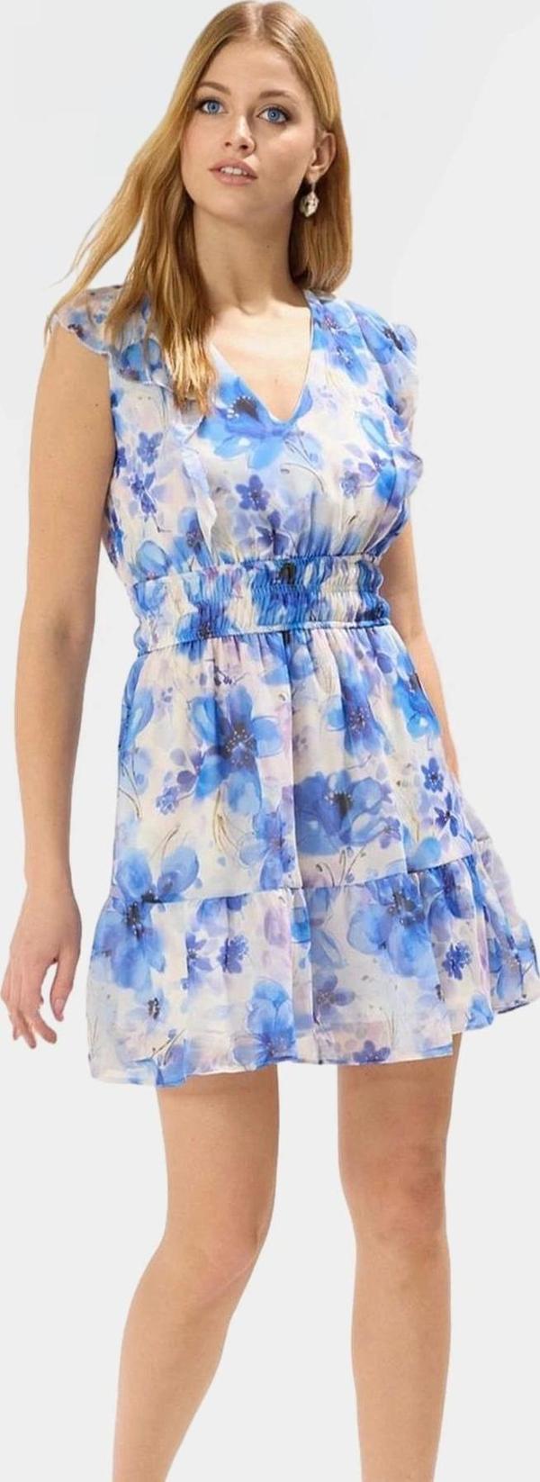 Çiçek Desenli Astarlı Mini Elbise Rahat Kesim Yazlık Dokuma Modern Stil Premium Kalite - Image 1