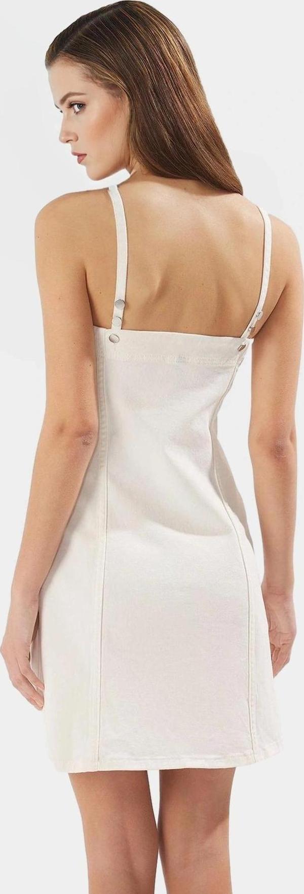 Denim Mini Elbise Straplez Kolsuz Bodycon Rahat Yazlık Günlük Uzun Ömürlü Şık Görünüm - Image 1