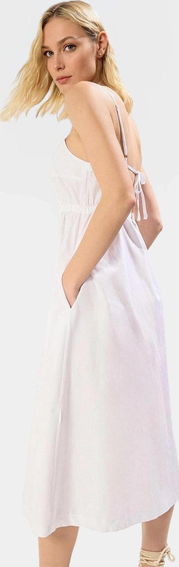 Poplin Dokuma Midi Elbise A Line Kalıp Rahat Yazlık Casual Dayanıklı Malzeme Zarifane Tasarım - Image 1