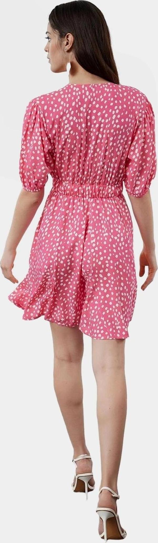 Viskoz Mini Elbise Çiçek Desenli Skater Kalıp Rahat Yazlık Seçkin Malzeme Şık Görünüm - Image 1