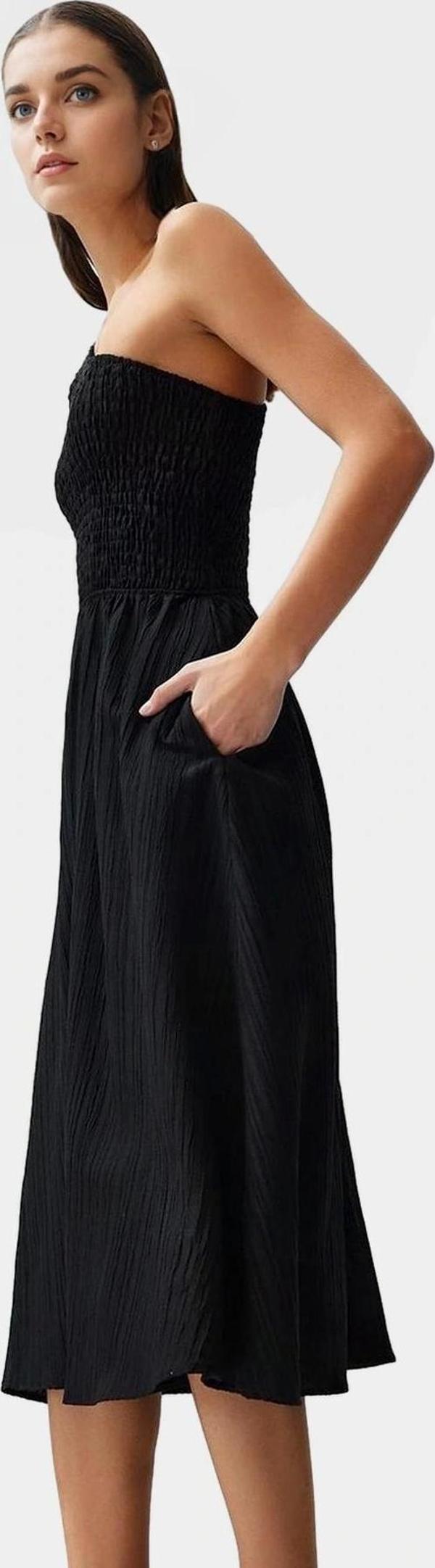 Asimetrik Yaka Midi Elbise Yazlık Şık Dokuma Modern Stil Dayanıklı Malzeme Uzun Ömürlü - Image 1