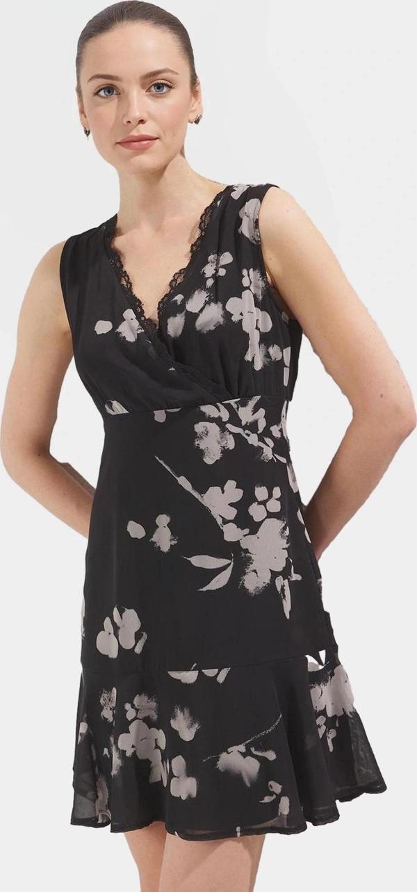 A line Şifon Mini Elbise Çiçek Desenli  Polyester Profesyonel Görünüm Seçkin Malzeme - Image 1