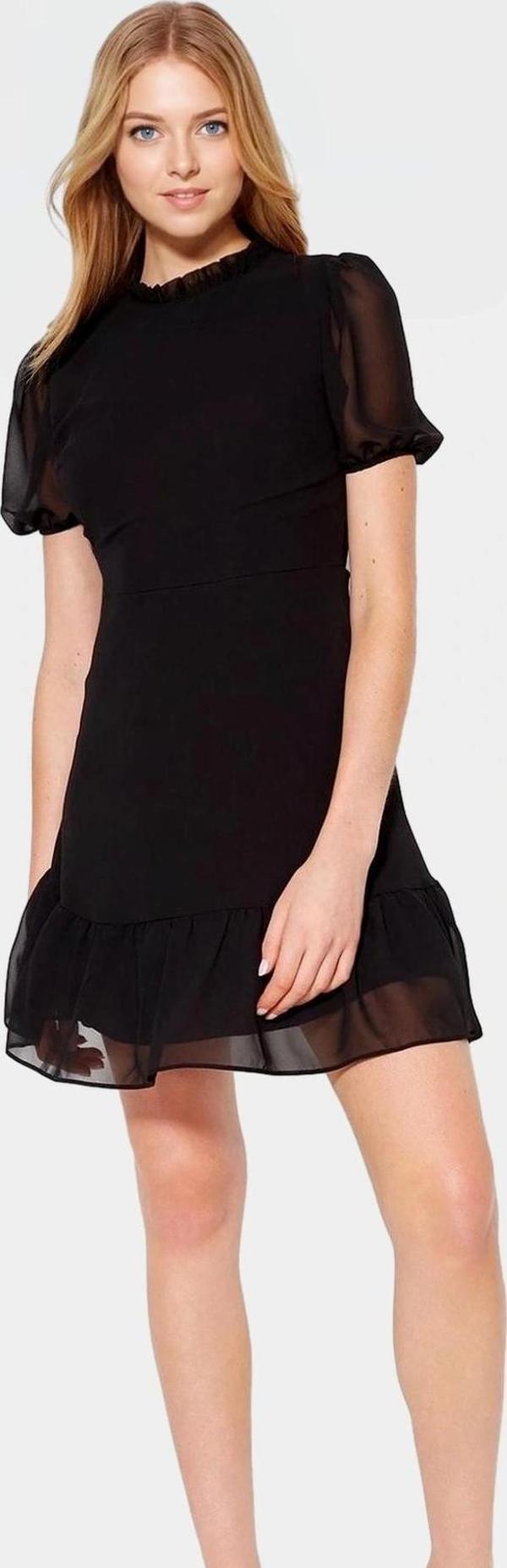 Polyester Şifon Elbise A Kesim Balon Kol Yazlık Özel Tasarım Konforlu Zarifane - Image 1