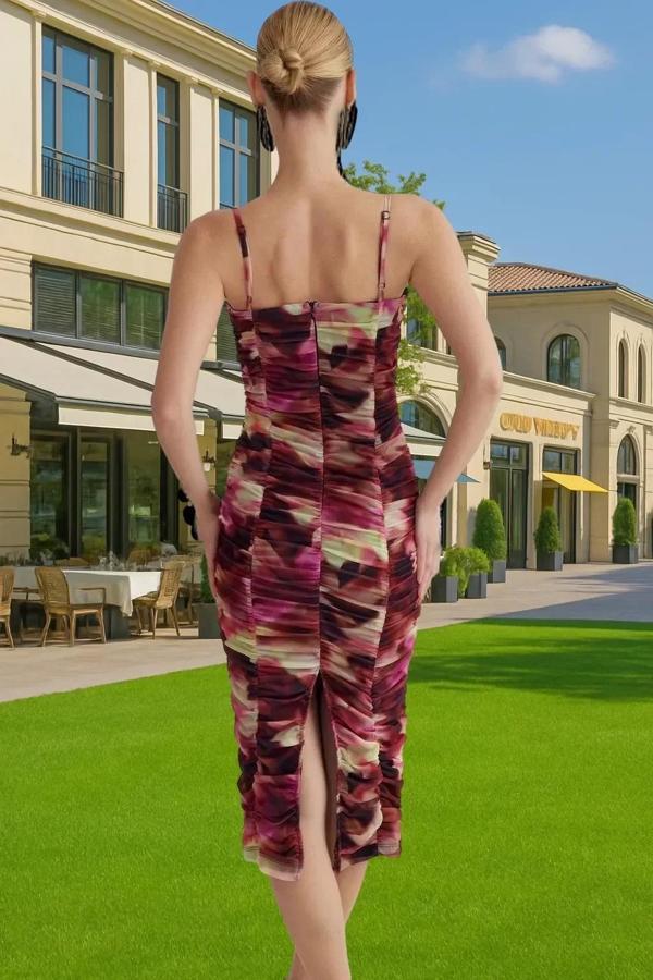 Bodycon Midi Abiye Elbise Polyester Elastan Kumaş Seçkin Malzeme Mükemmel Uyum Trend Tasarım - Image 1