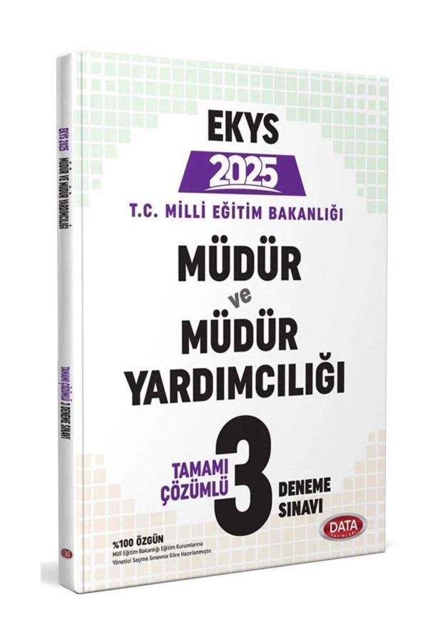 Data Yayınları 2025 Meb Ekys Müdür Ve Müdür Yardımcılığı Çözümlü 3 Deneme Sınavı Data - Data Yayınları - Image 1