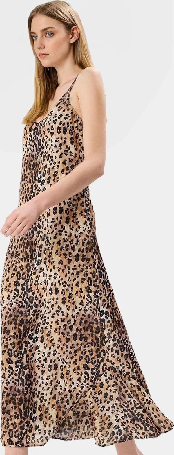 A Kesim Kolsuz Maxi Saten Elbise Çok Çiçek Desenli Yazlık ve Şık Premium Kalite - Image 1