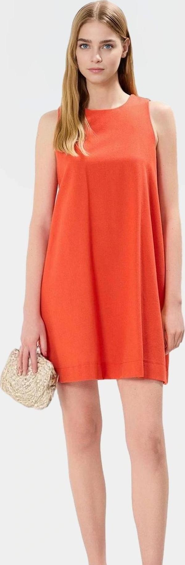 Rahat Geniş Kesim Mini Elbise Keten Görünümlü Yazlık Seçkin Malzeme Profesyonel Görünüm - Image 1