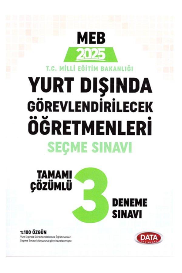 Data Yayınları 2025 Meb Yurt Dışında Görevlendirilecek Öğretmenleri Seçme Sınavı Çözümlü 3 Deneme - Data Yayınları - Image 1