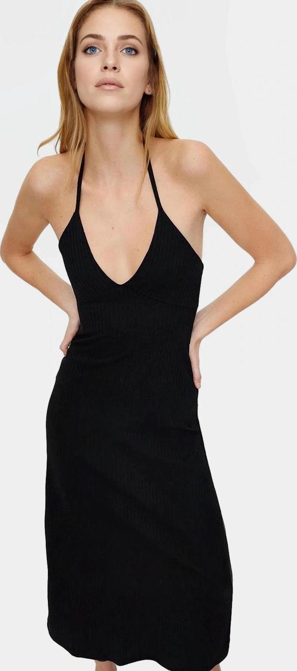 Bodycon Maxi Elbise Nefes Alan Örme Kumaş A line Kalıp Yazlık Profesyonel Görünüm - Image 1