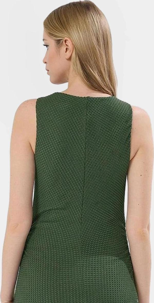 Renk Düz Desenli Astarlı Örme Midi Elbise Günlük Casual Stil Rahat Kullanım - Image 1
