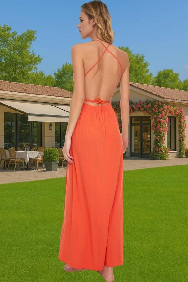 Şık Viskoz Maxi Elbise Yazlık Plaj Kombinleri İçin Rahat Ve Şık Modern Stil Şık Görünüm Özel Tasarım - Image 1