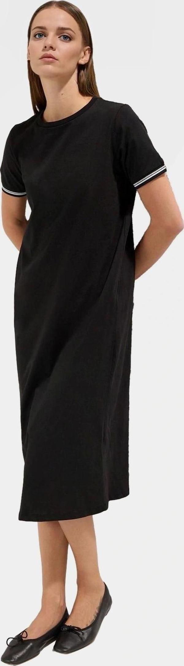 Rahat Örme Midi Elbise Bisiklet Yaka Yazlık Günlük Polyester Pamuk Şık Görünüm - Image 1