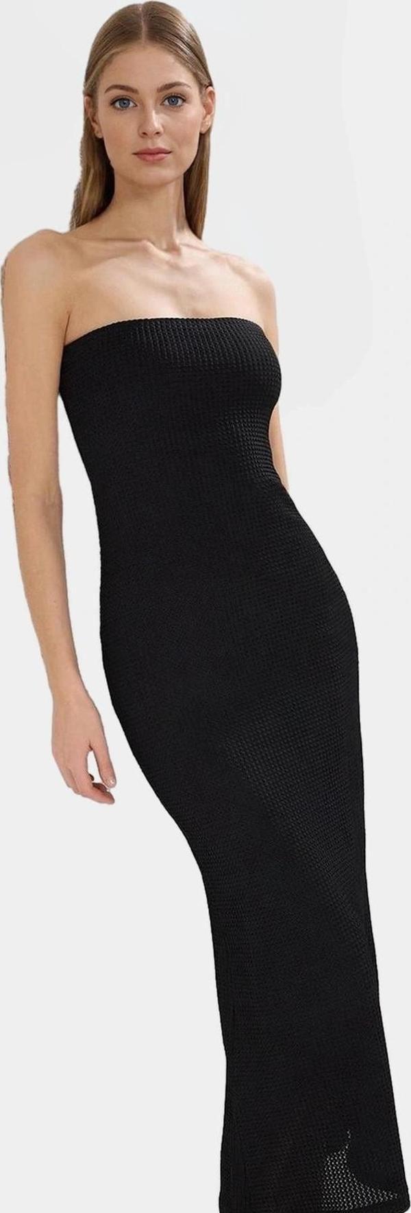 Yazlık Straplez Maxi Elbise Bodycon Örme Kumaş Astarlı Rahat Şık Görünüm Mükemmel Uyum - Image 1