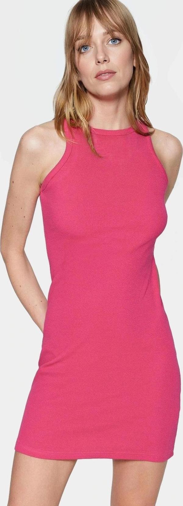 Pamuklu Bodycon Mini Elbise Halter Yaka Örme Kumaş Yazlık Rahat Özel Tasarım Profesyonel Görünüm - Image 1