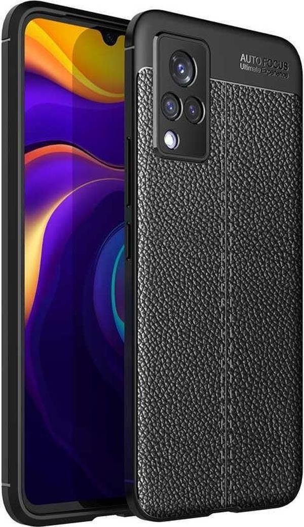 Vivo Y21 Uyumlu Kamera Korumalı Deri Görünümlü Silikon Kılıf - Image 1