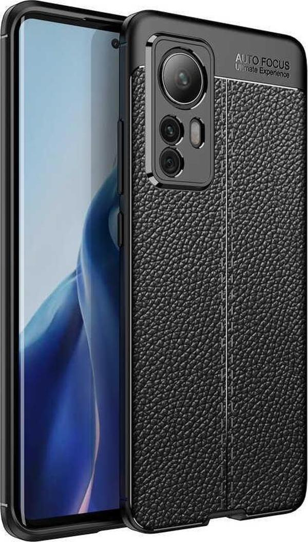 Xiaomi Mi 12 Uyumlu Kamera Korumalı Deri Görünümlü Silikon Kılıf - Image 1