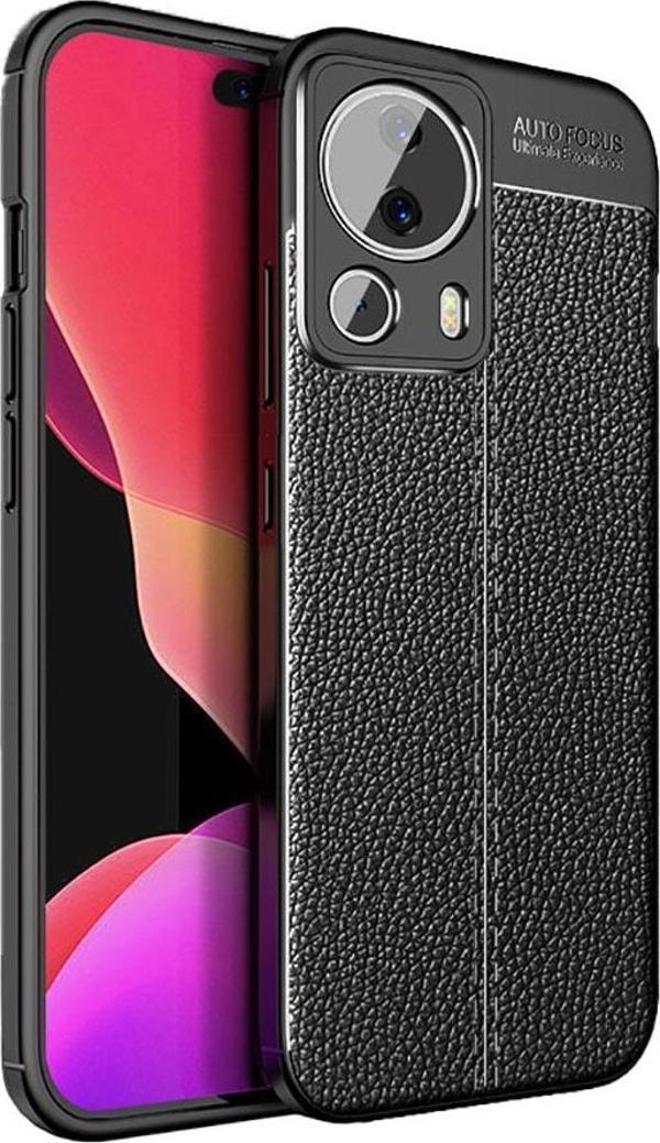 Xiaomi Mi 13 Lite Uyumlu Kamera Korumalı Deri Görünümlü Silikon Kılıf - Image 1