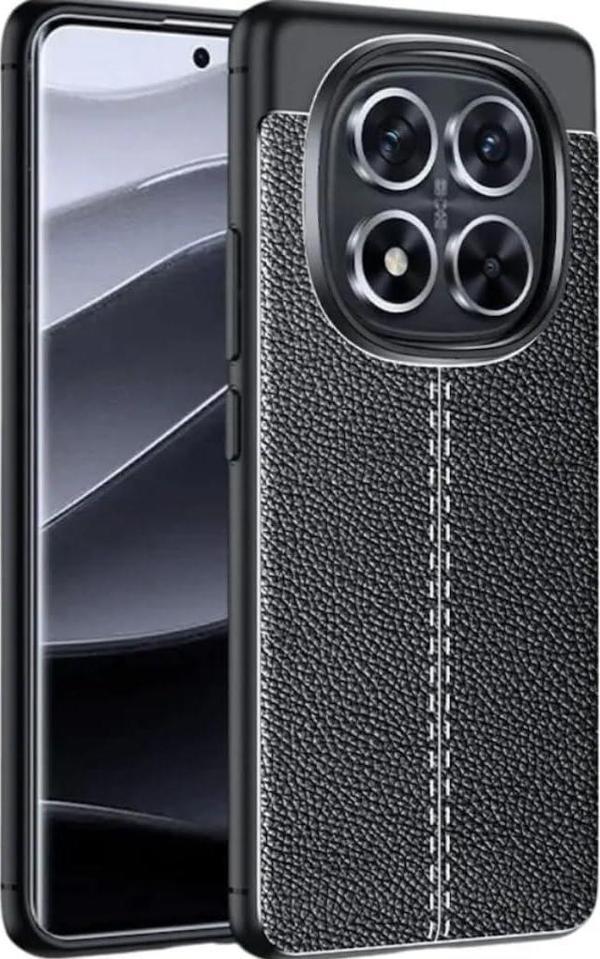 Xiaomi Mi 14 Pro Uyumlu Kamera Korumalı Deri Görünümlü Silikon Kılıf - Image 1