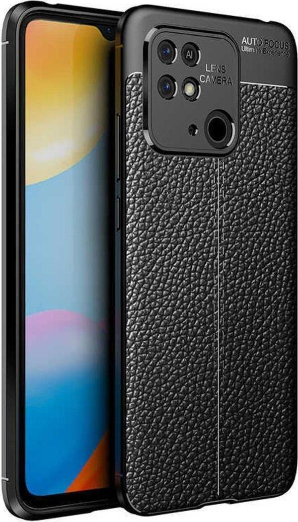 Xiaomi Redmi 10C Uyumlu Kamera Korumalı Deri Görünümlü Silikon Kılıf - Image 1