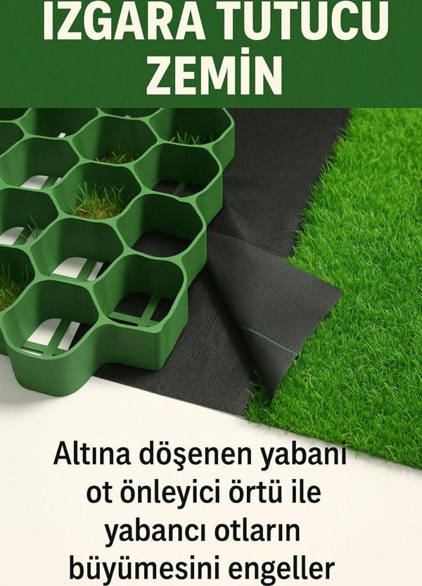 Geosu Teknik Mıcır / Çakıl Tutucuızgara 50* 50 Cm Ölçülerinde 3M2 (12Adet) Alana 3M2 Jüt Hediye - Image 1
