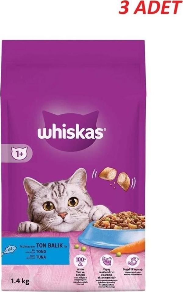 Whiskas Yetişkin Ton Balıklı Kedi Maması 1.4 Kg*3 Adet - Image 1