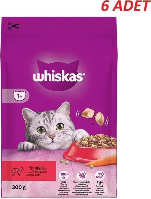 Whiskas Biftekli Havuçlu Kuru Kedi Maması 300 Gr*6 Adet - Image 1