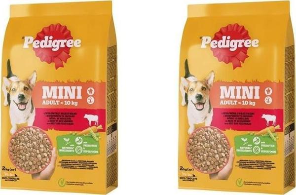 Pedigree Biftek Ve Sebzeli Küçük Cins Köpek Maması 2 Kg*2Adet - Image 1