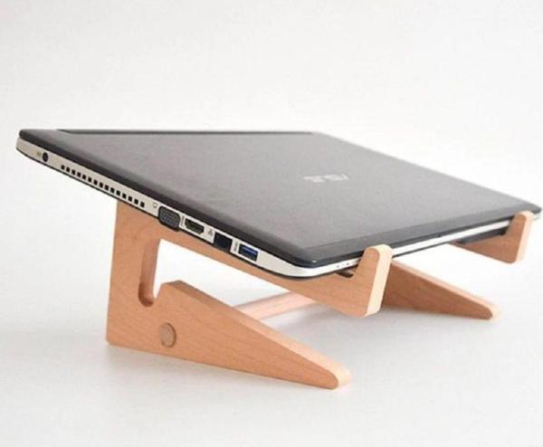 Tno Ahşap Laptop Tutucu - Macbook Standı & Yükseltici Tutucu - Macbook Yükseltici 13" 14" 15" 16" 17 - Image 1