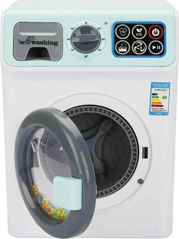 Minikler İçin Gerçek Yıkama Deneyimi: Sesli ve Işıklı Yeşil Çamaşır Makinesi - Image 1