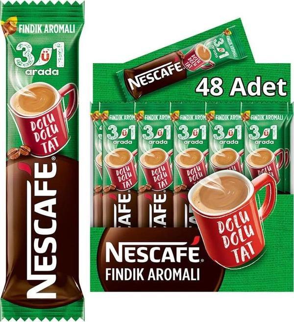 Nescafe 3'ü 1 Arada Fındık Aromalı Kahve 48 li 5 Paket - Image 1
