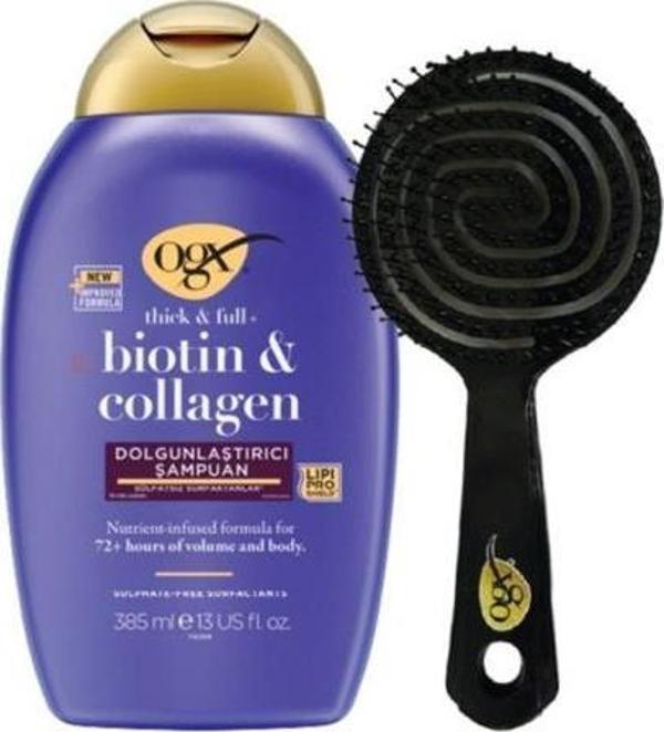 OGX Dolgunlaştırıcı Biotin & Kolajen Sülfatsız Şampuan 385 ml + OGX Tarak - Image 1