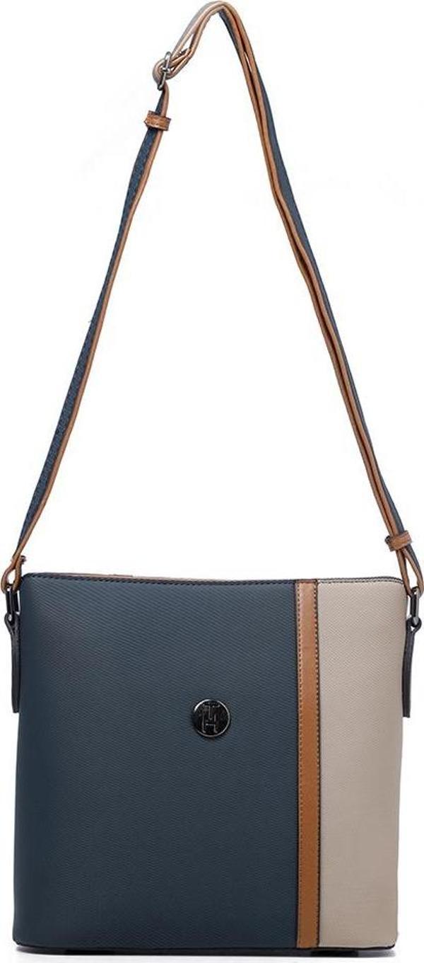 TH Bag Kadın Omuz Çantası TH-YK14024 PETROL-KOYU BEJ-TABA - Image 1