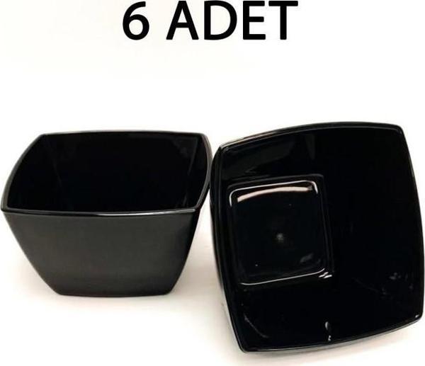 6 Adet 53056 Tokio Cam Siyah Kase Çerezlik Kahvaltılık Takımı - Image 1